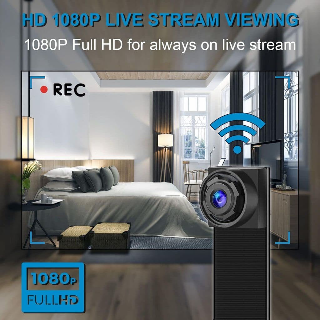 Poadferd Hidden Spy Camera – 1080P Mini WiFi Nanny Cam - Thumbnail 2
