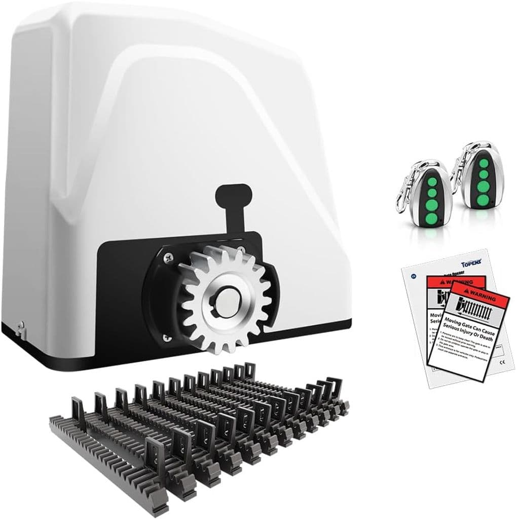 TOPENS RK1100T Automatic Sliding Gate Opener – 2800lbs, AC Powered with Nylon Gear Rack - Image 1