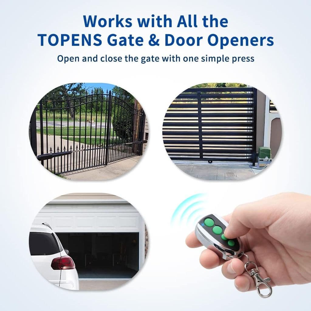 TOPENS M12 Remote Control – 4-Button Wireless Transmitter for Gate Openers (2-Pack) - Thumbnail 3