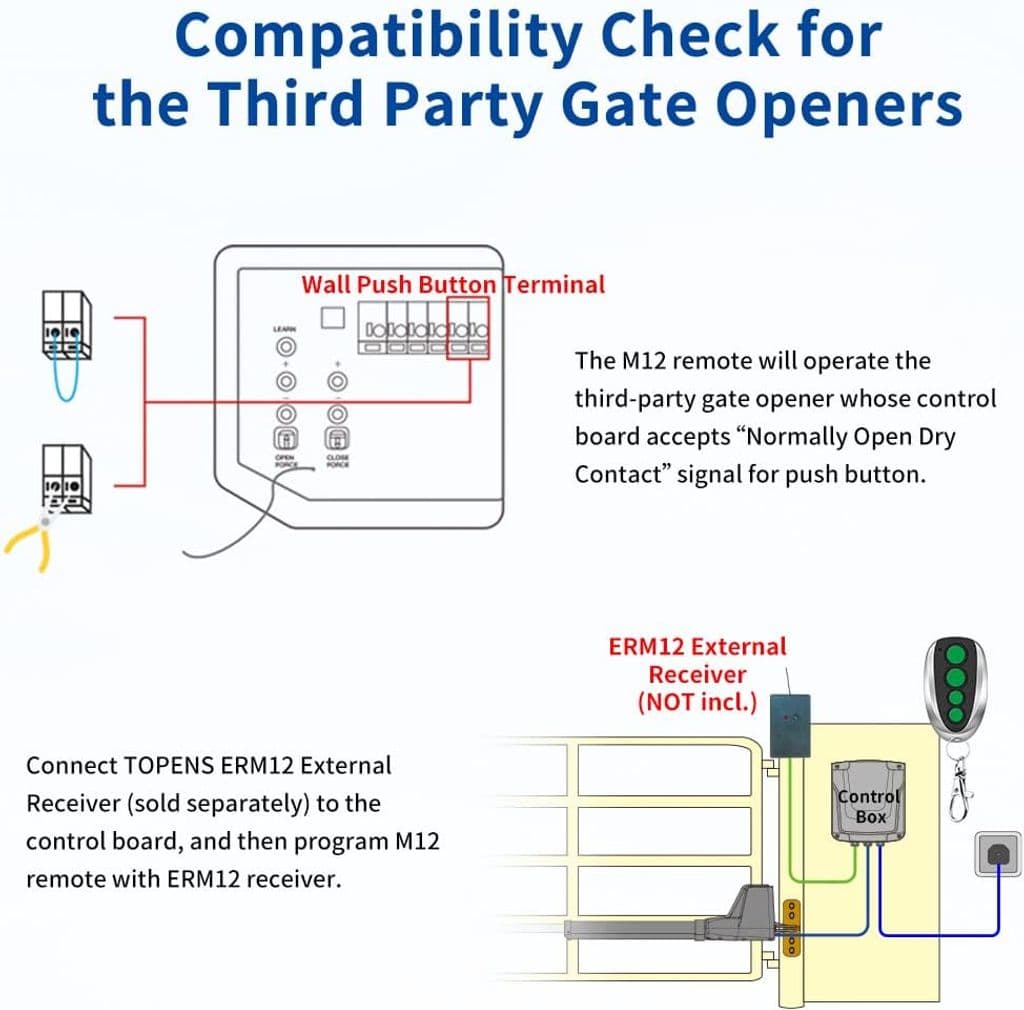 TOPENS M12 Remote Control – 4-Button Wireless Transmitter for Gate Openers (2-Pack) - Thumbnail 4
