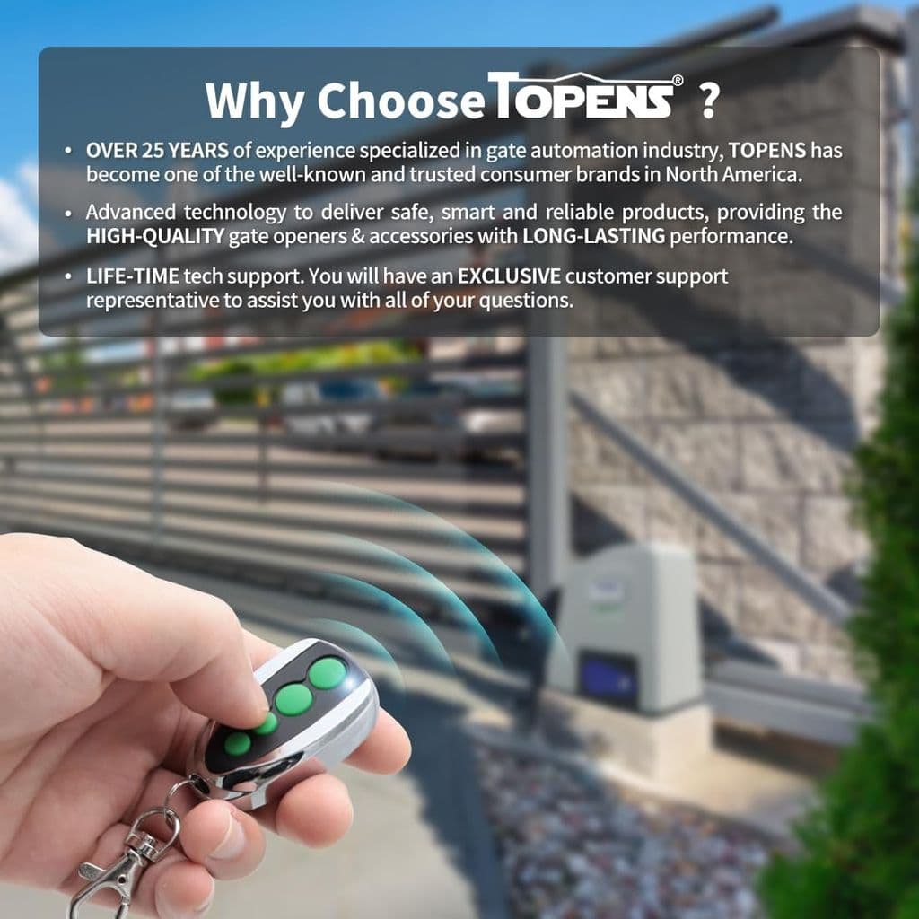 TOPENS M12 Remote Control – 4-Button Wireless Transmitter for Gate Openers (2-Pack) - Thumbnail 6