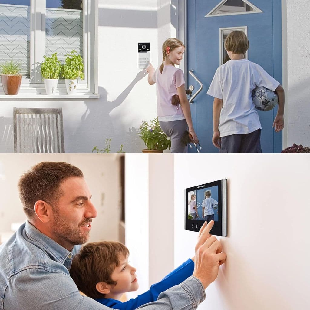 WOLILIWO Wired Video Intercom System – 7" LCD, 1 Camera & 3 Monitors - Thumbnail 4