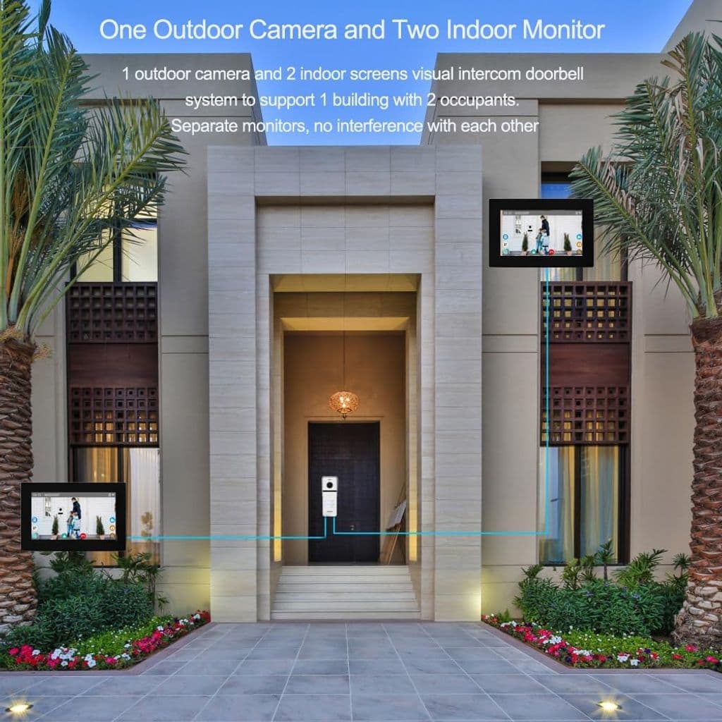 ANJIELO SMART Wired Apartment Video Intercom System – 2 Units, 7" Touch Monitors - Thumbnail 2