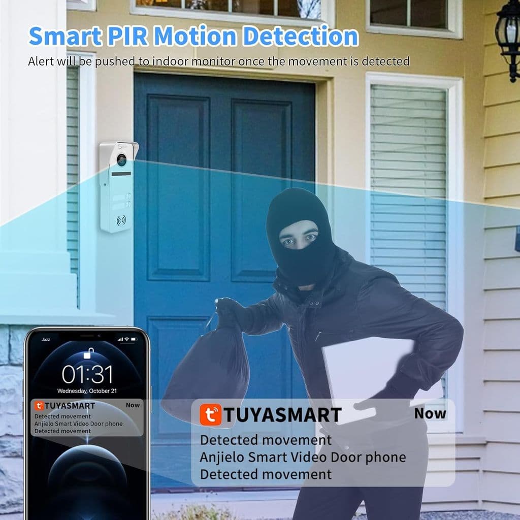 ANJIELO SMART Wired Apartment Video Intercom System – 2 Units, 7" Touch Monitors - Thumbnail 3