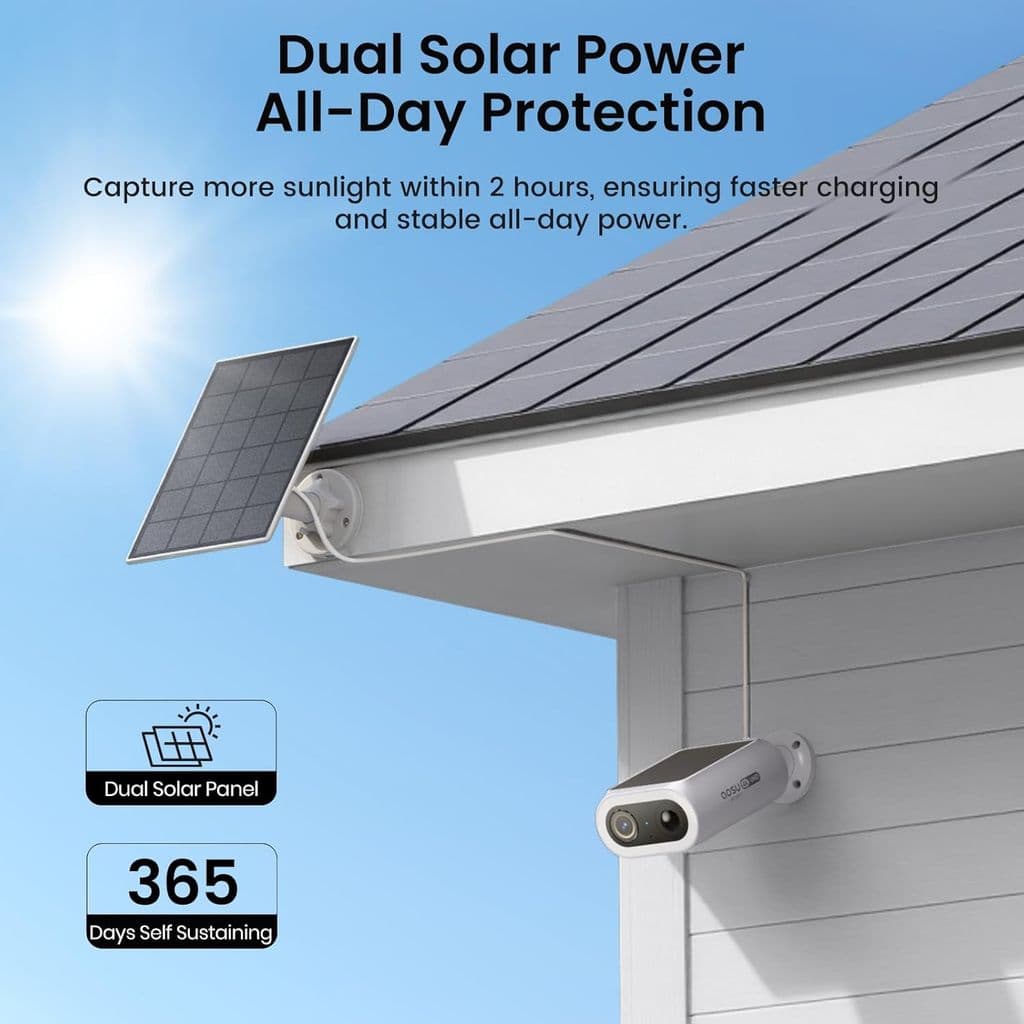 AOSU 4K Wireless Solar-Powered Security Camera System – 6-Cam Kit - Thumbnail 7