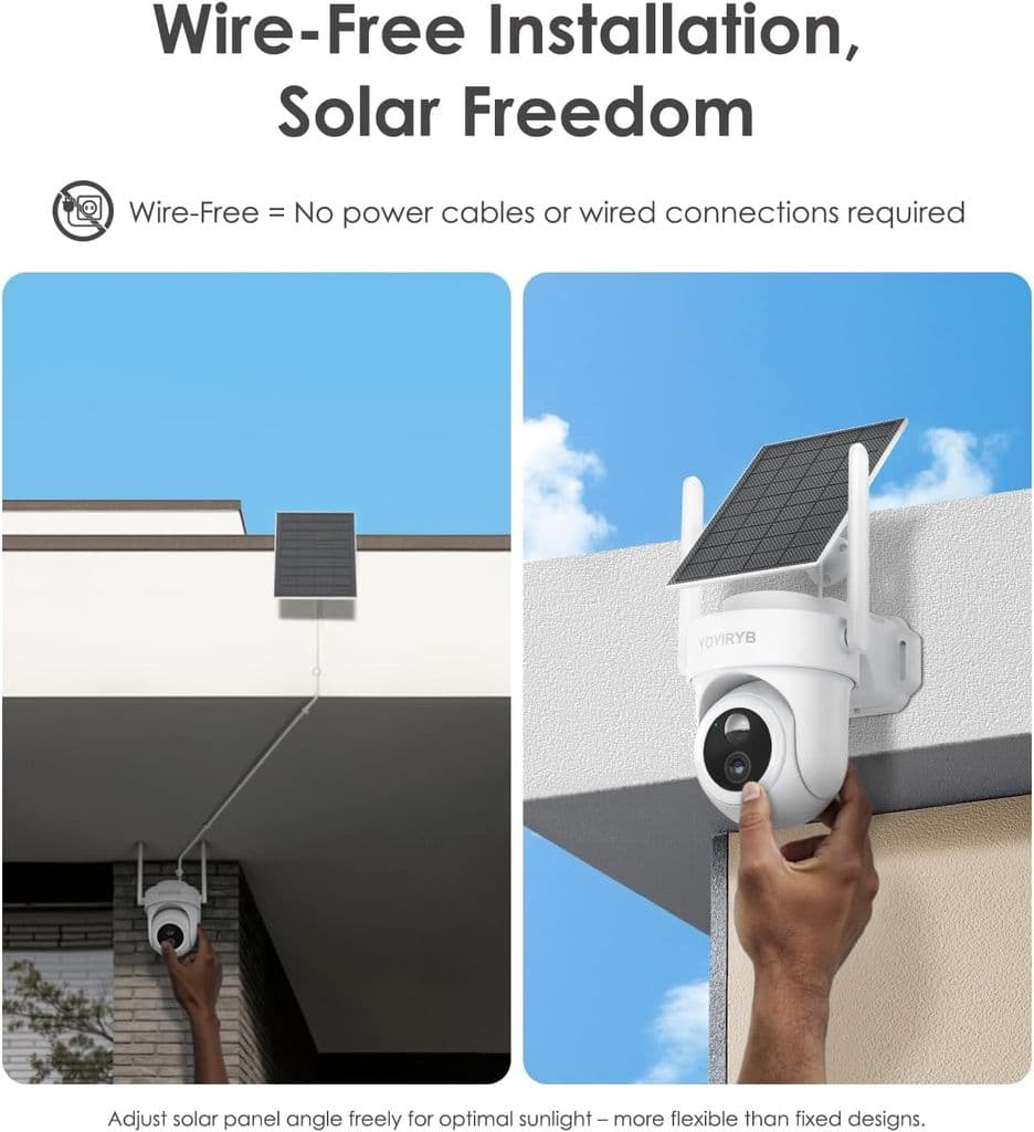 YOYIRYB 4K Wireless Solar-Powered Security Camera System – 4 Cameras + Hub - Thumbnail 7