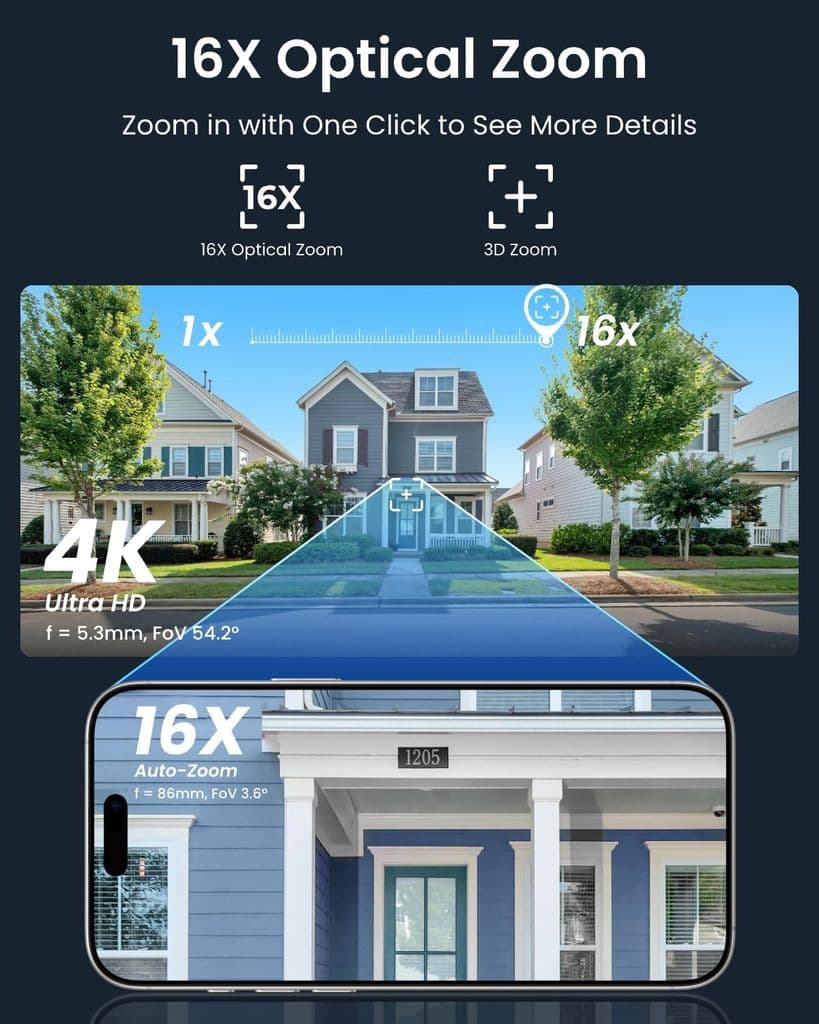 REOLINK RLC-823S2 Smart 4K PTZ Dome Security Camera – 16X Zoom, AI Detection - Thumbnail 2