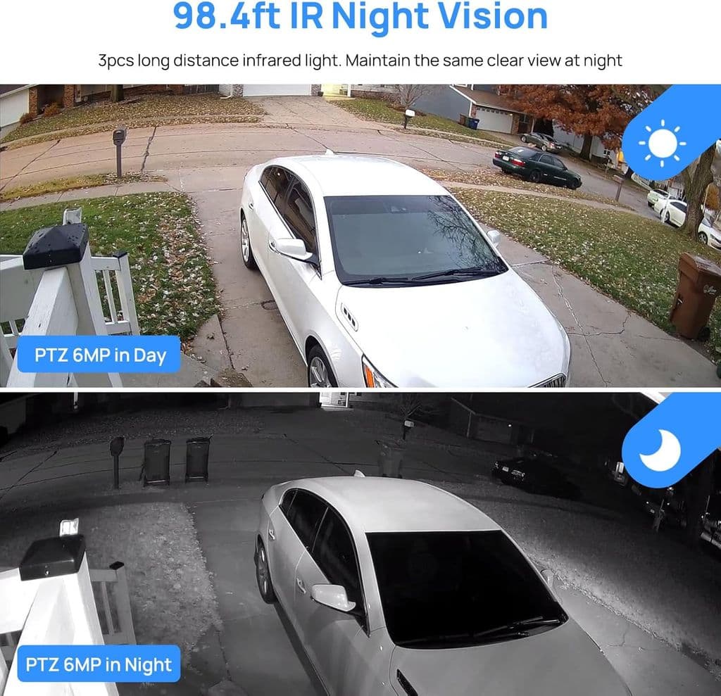 VIKYLIN 6MP PoE IP PTZ Dome Camera – 3X Optical Zoom, AI Detection, IR Night Vision - Thumbnail 4