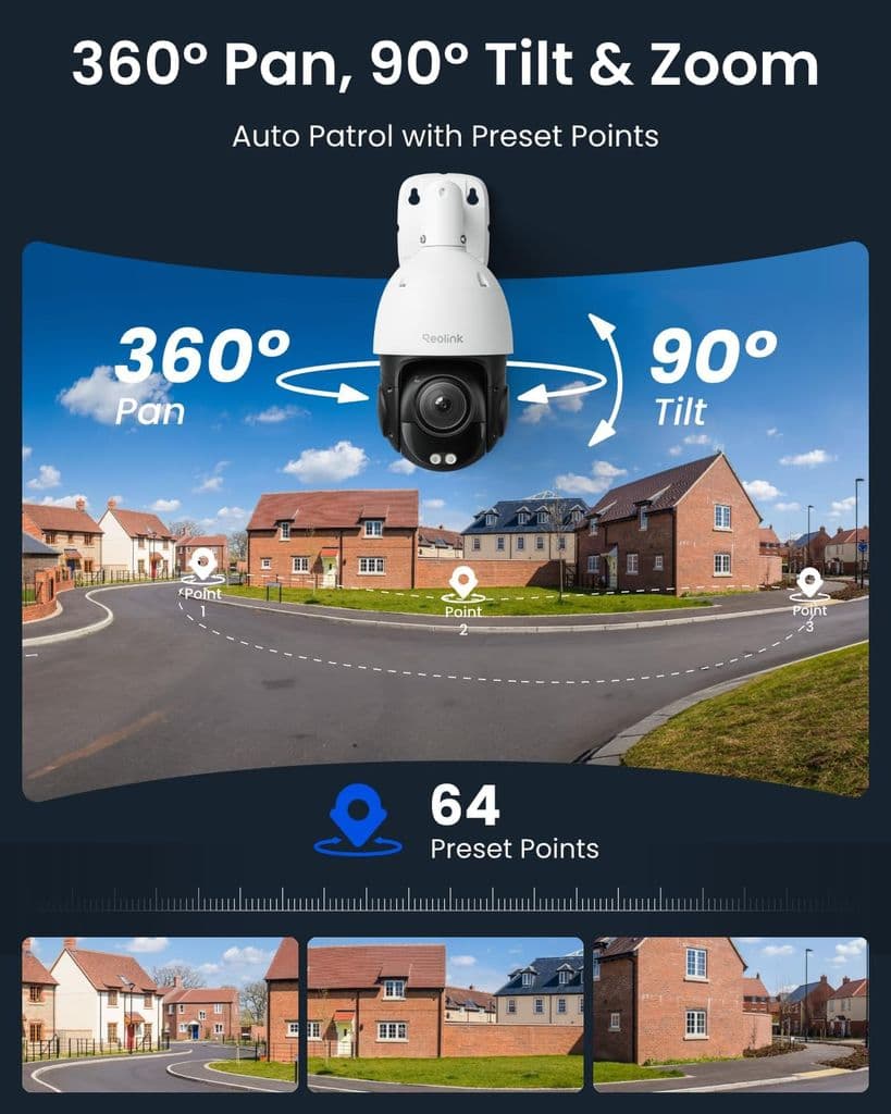 REOLINK RLC-823S2 Smart 4K PTZ Dome Security Camera – 16X Optical Zoom, AI Detection - Thumbnail 4