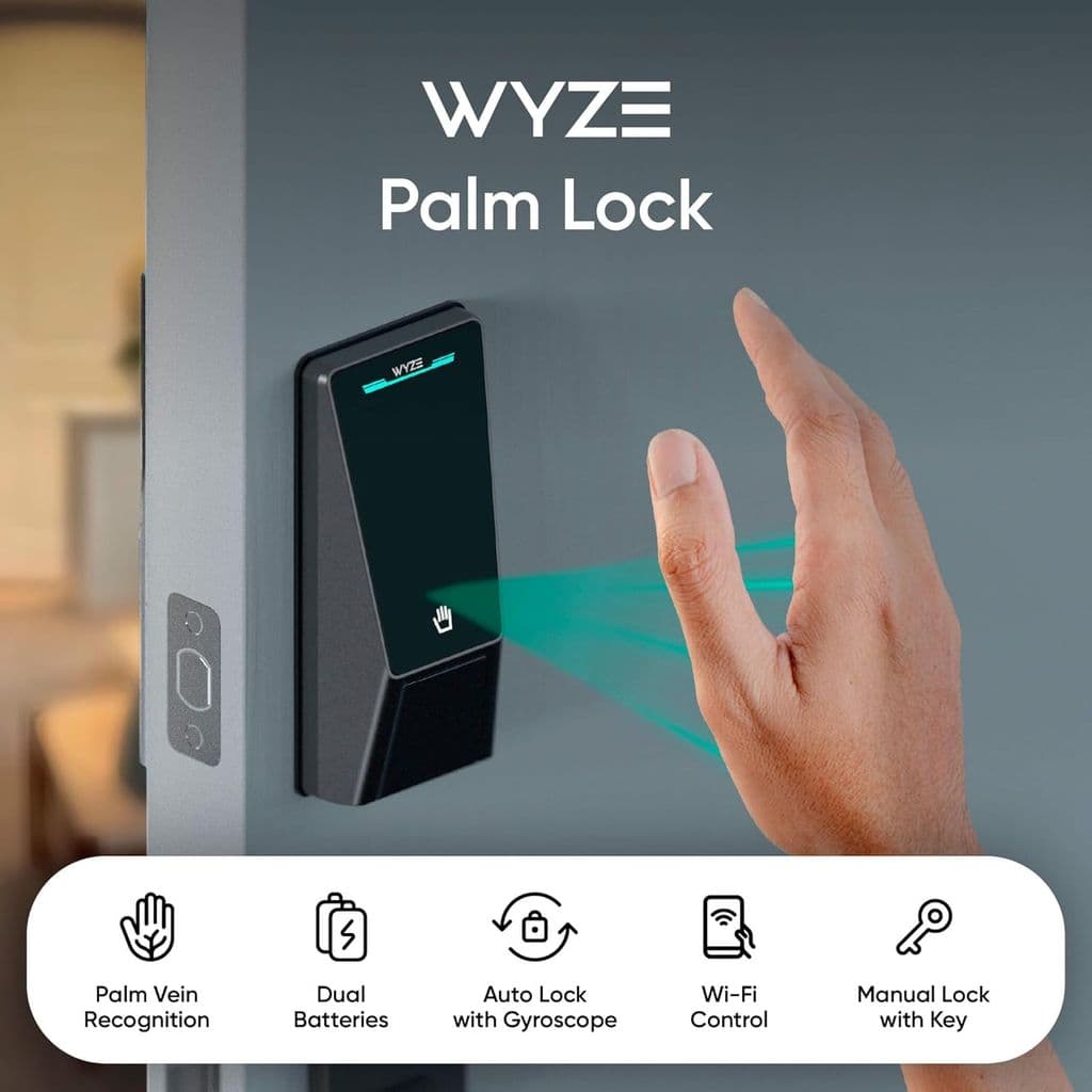 Wyze Palm Lock – Smart Door Lock with Palm Vein Recognition, Auto Lock, Keypad, Wi-Fi - Thumbnail 2