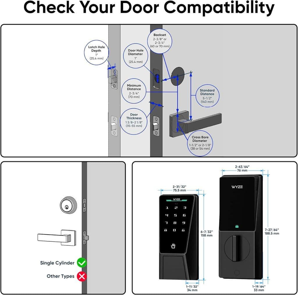Wyze Palm Lock – Smart Door Lock with Palm Vein Recognition, Auto Lock, Keypad, Wi-Fi - Thumbnail 7