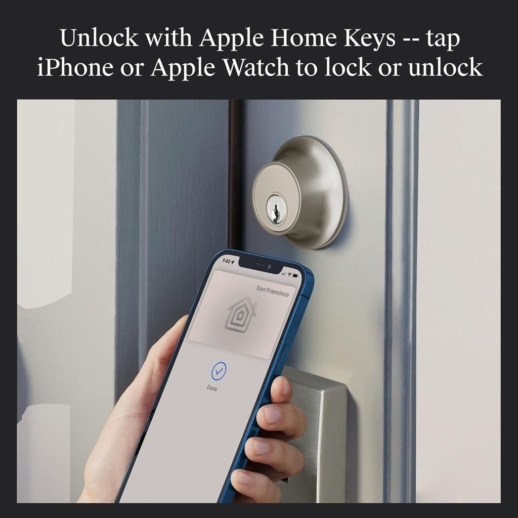 Level Lock+ Smart Lock with Apple Home Keys – Satin Chrome, Wi-Fi Bridge Included - Thumbnail 2