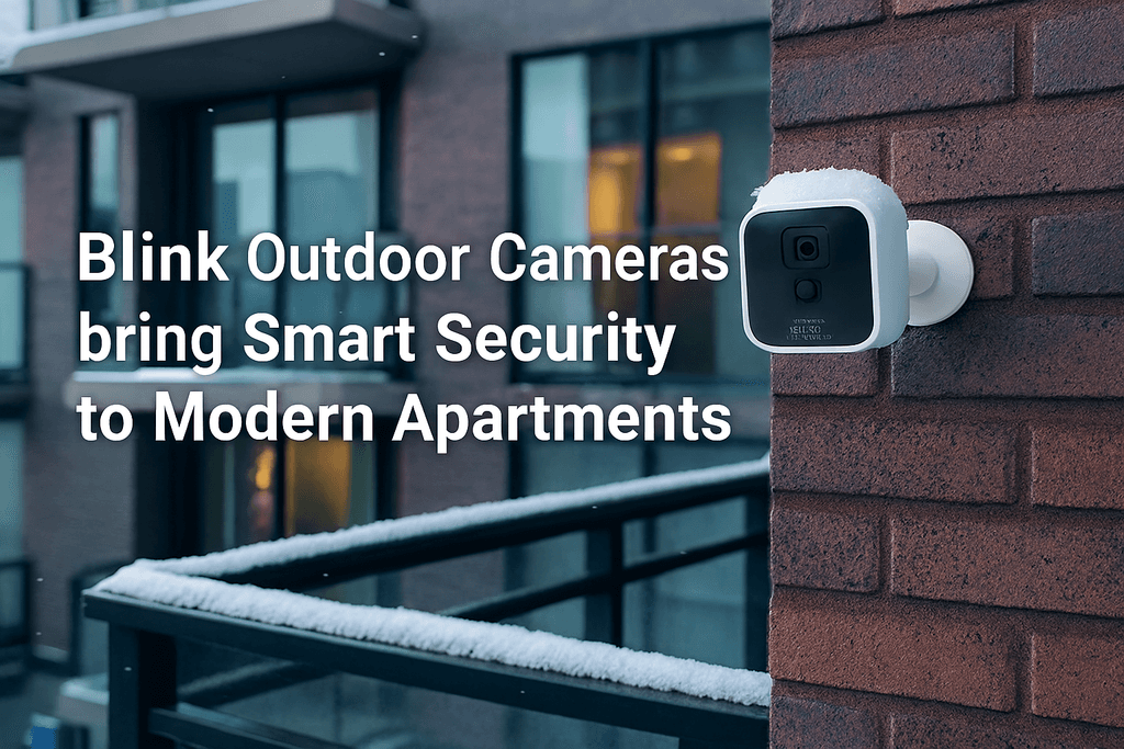 Blink Outdoor camera mounted on a Canadian home during winter
