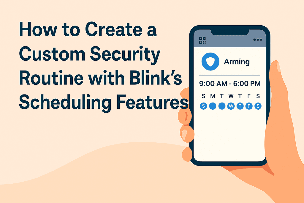 Blink app scheduling screen showing custom security routine setup