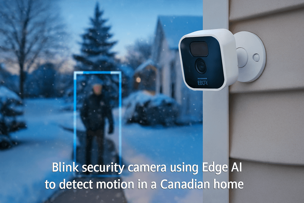 Blink security camera using Edge AI to detect motion in a Canadian home
