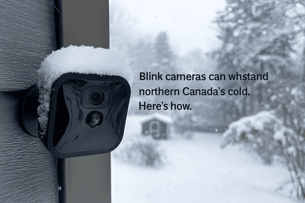Blink Outdoor Camera Mounted in Snowy Northern Canadian Backyard