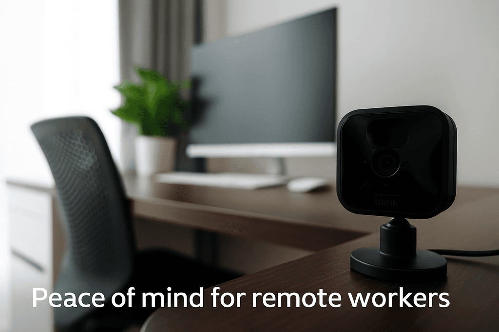 Blink camera setup in a modern Canadian home office