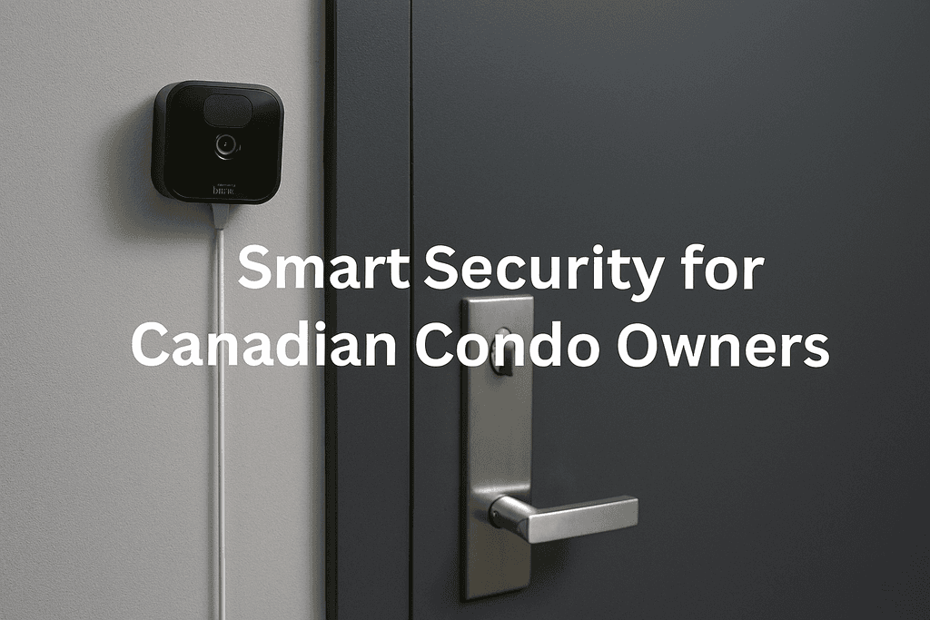 Blink camera installed inside a Canadian condo unit near the front door