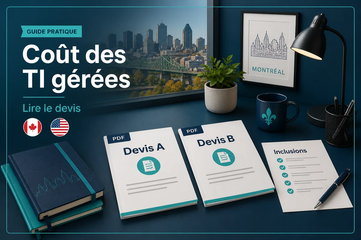 Deux devis MSP sur un bureau — comment Amen Security lit le coût des TI gérées