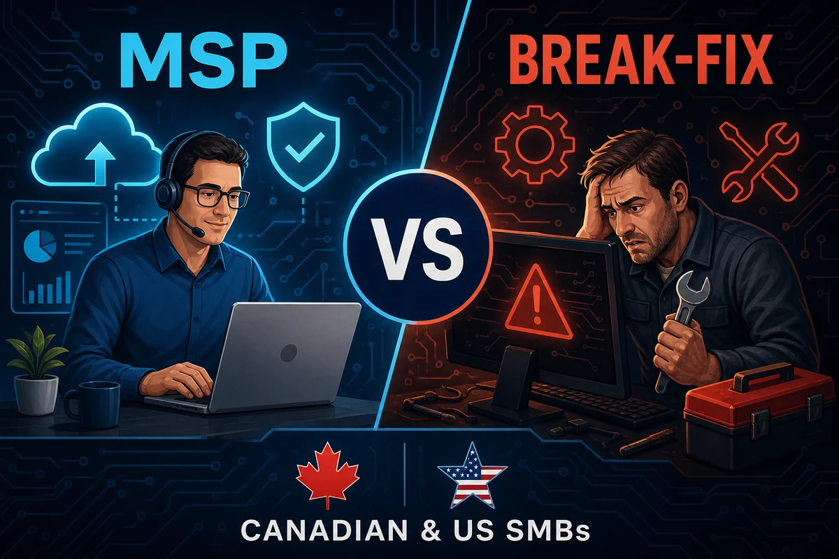 MSP versus break-fix support for Canadian and US small businesses