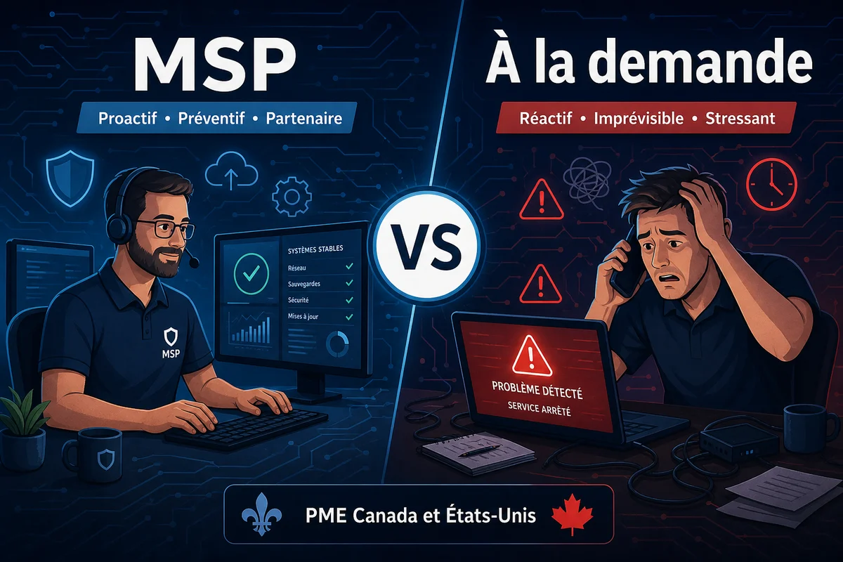 MSP versus réparation à la demande pour les PME du Canada et des États-Unis