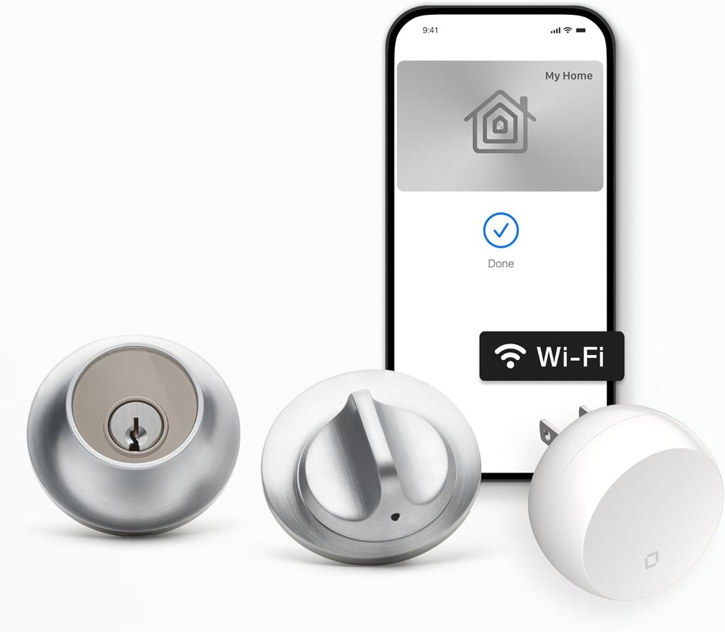 Level Lock+ Smart Lock with Apple Home Keys – Satin Chrome, Wi-Fi Bridge Included
